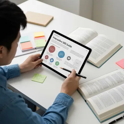 Person reading an actionable guide on a tablet