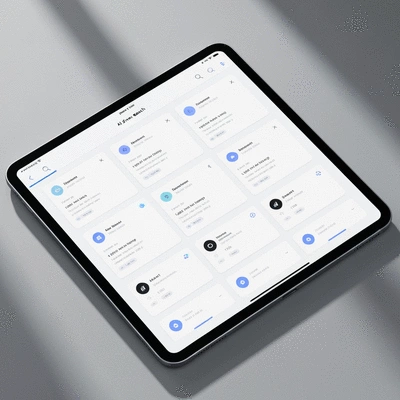 AI-driven search results on a tablet screen