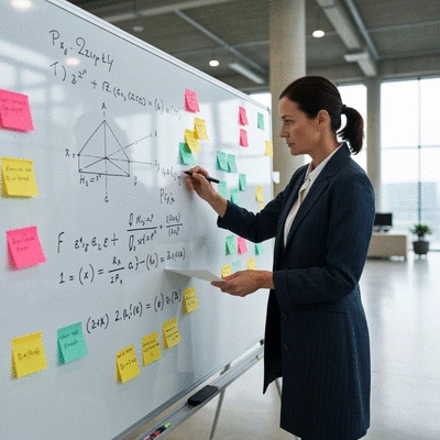A person planning SEO strategy with charts and notes on a desk