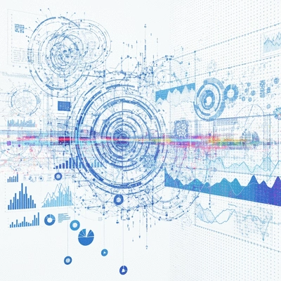 Conceptual image of machine learning algorithms analyzing vast amounts of data, no text, no words, no typography, clean image